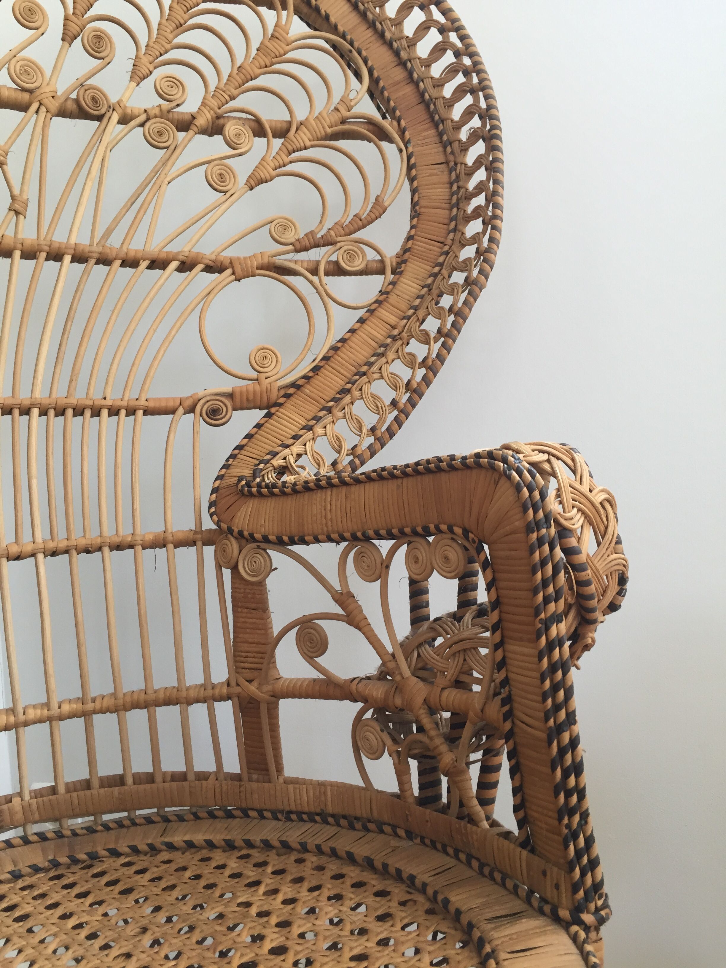 Emmanuelle peacock rattan armchair