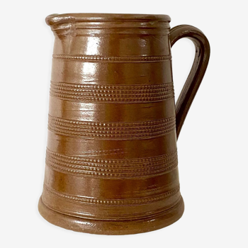 Handmade stoneware pitcher