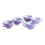 Set of 5 cups or bowls of vintage Brittany cider