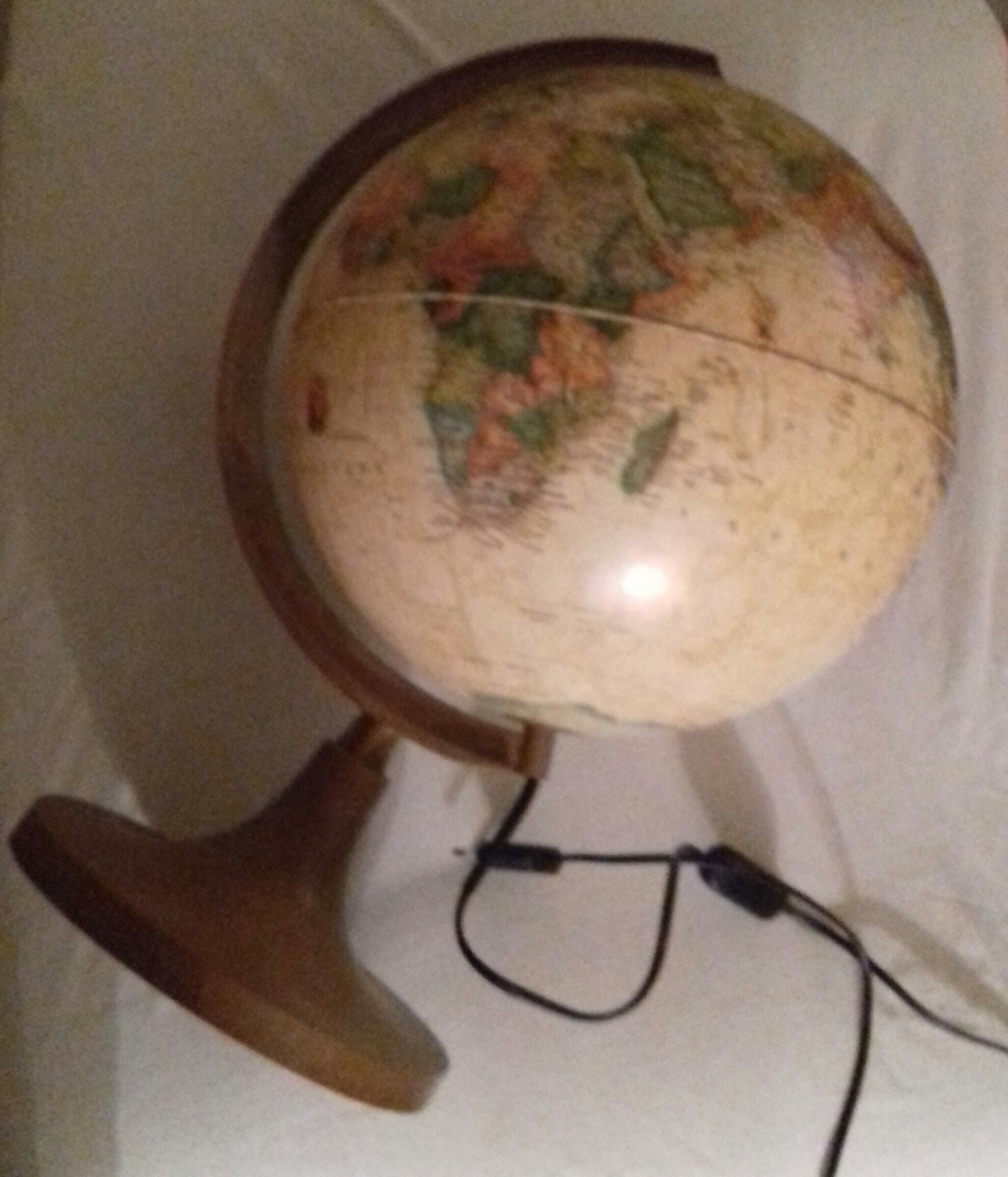 Lamp globe land map