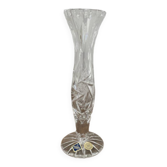 Crystal soliflore vase on stand