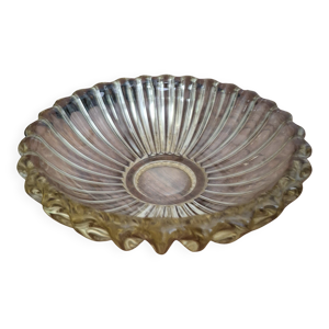 Grand plat en verre signé - pierre