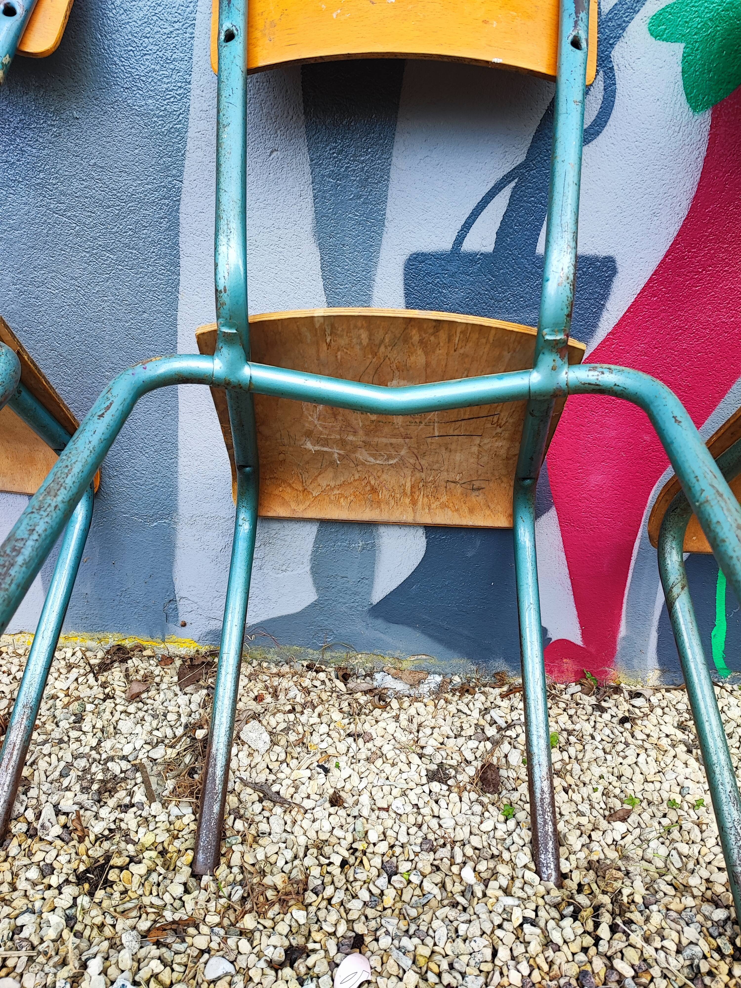Set of 3 vintage school chairs