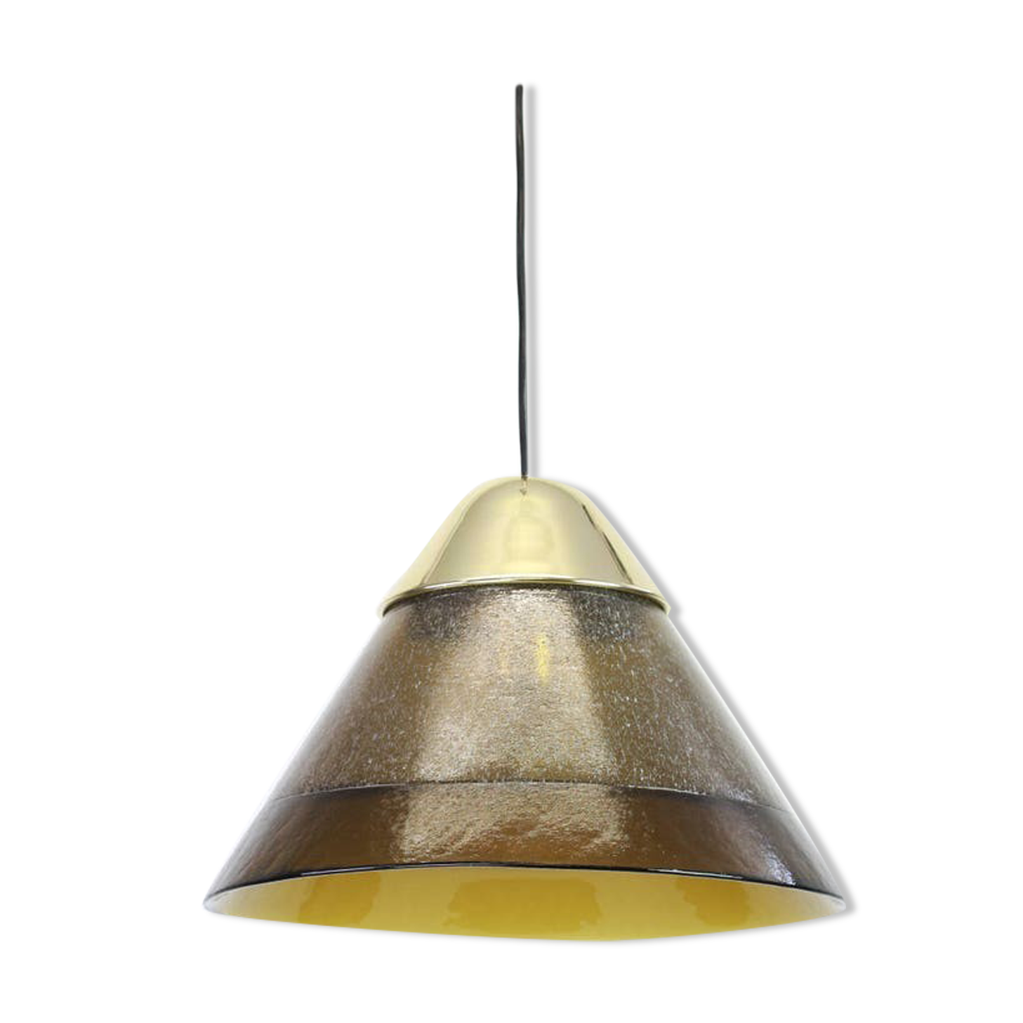 Mid century smoked glass pendant lamp by Peill and Putzler Germany 1970s