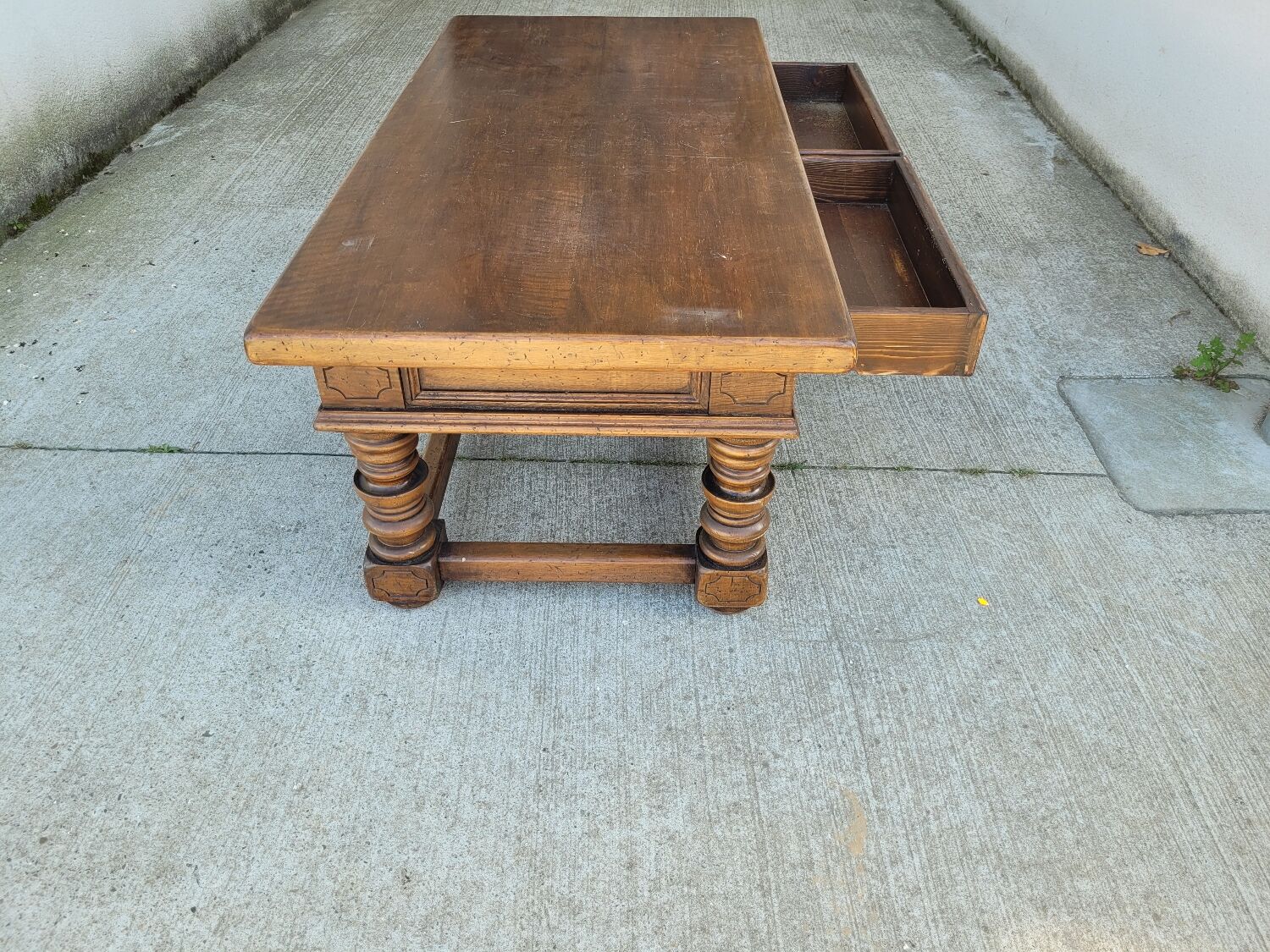 Solid oak coffee table