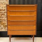 Large Scandinavian teak chest of drawers.
