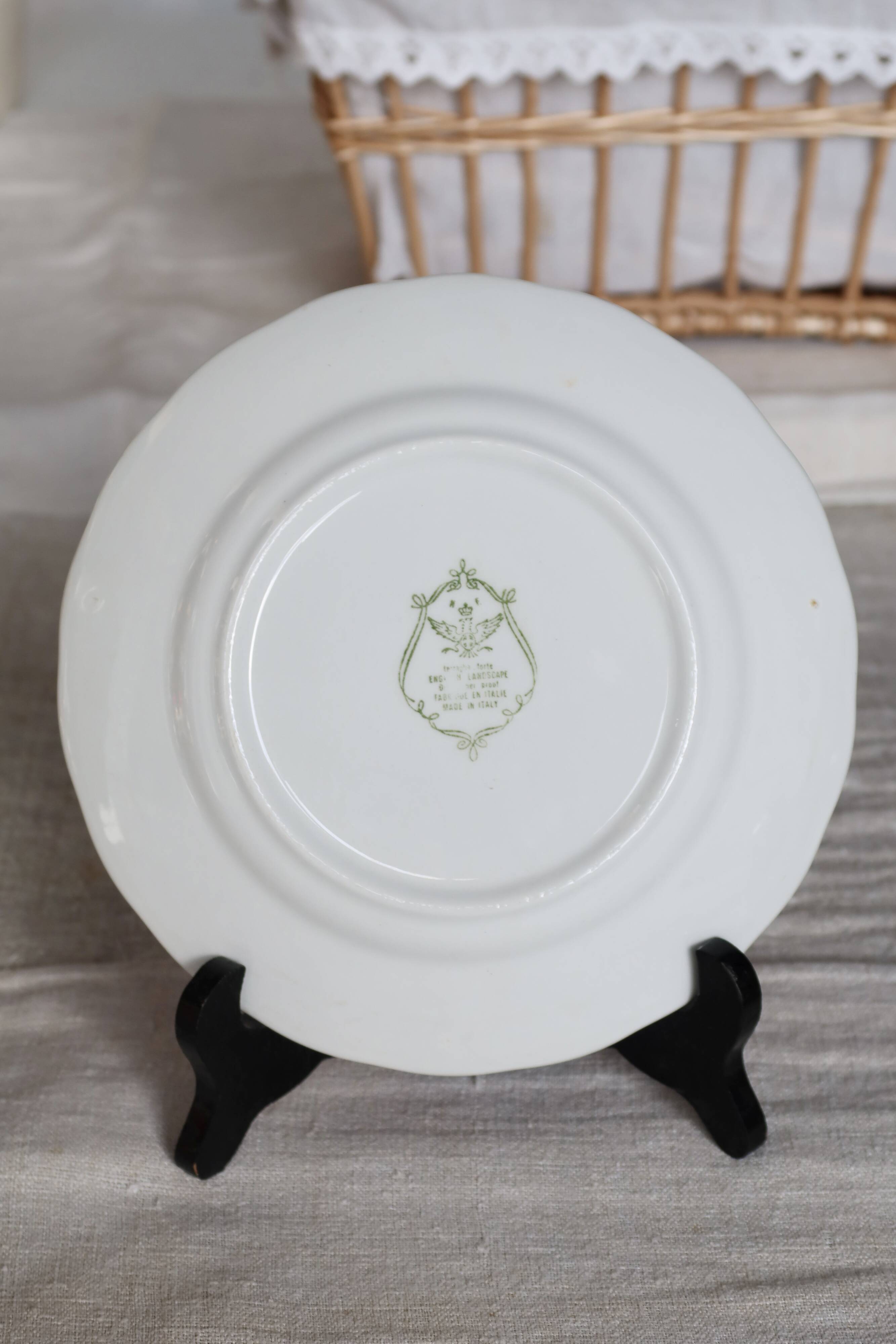 Vintage dessert plate N. Fontebasso – Red country decor