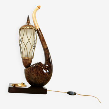 Vintage pipe table lamp by Aldo Tura, 1960s