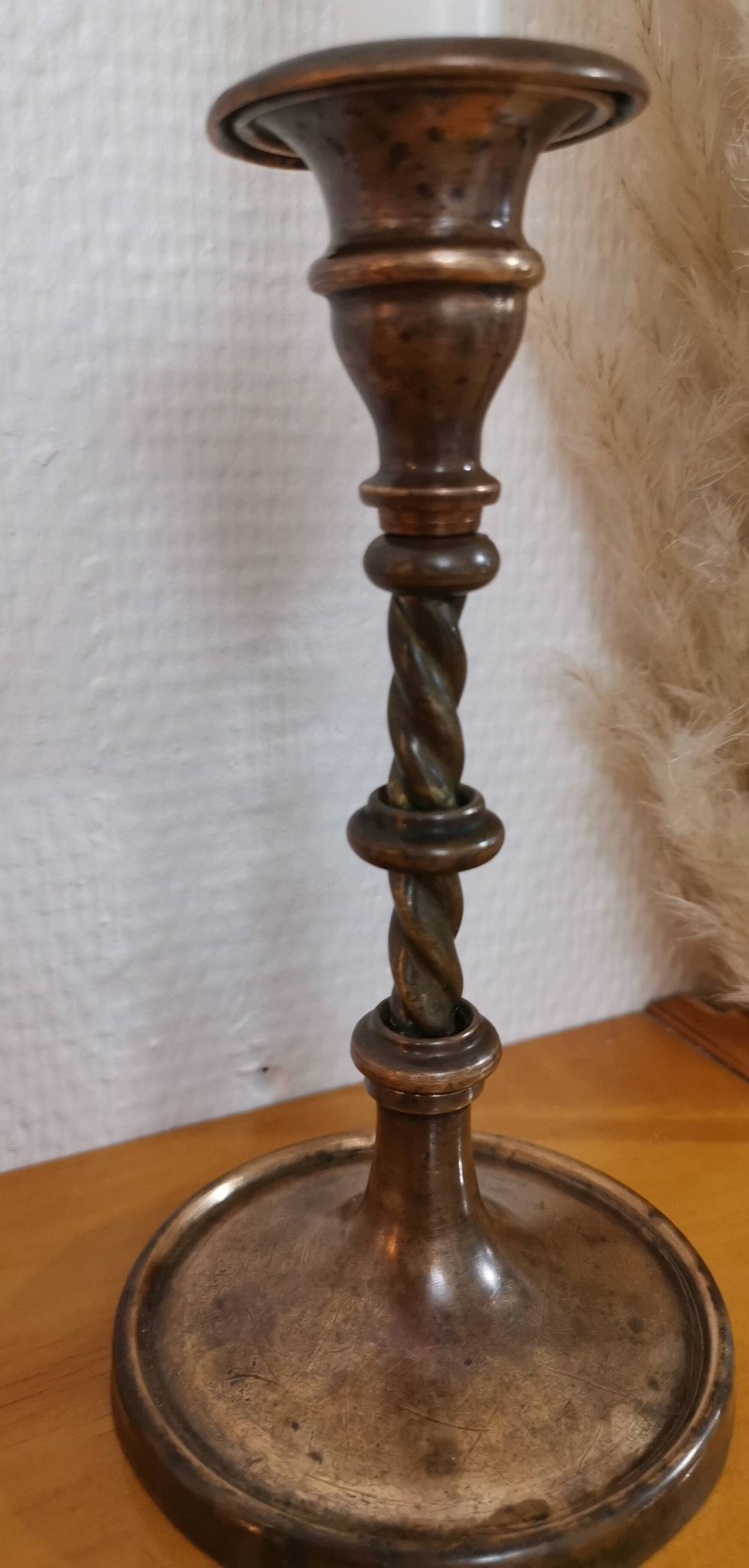 Old brass candle holder