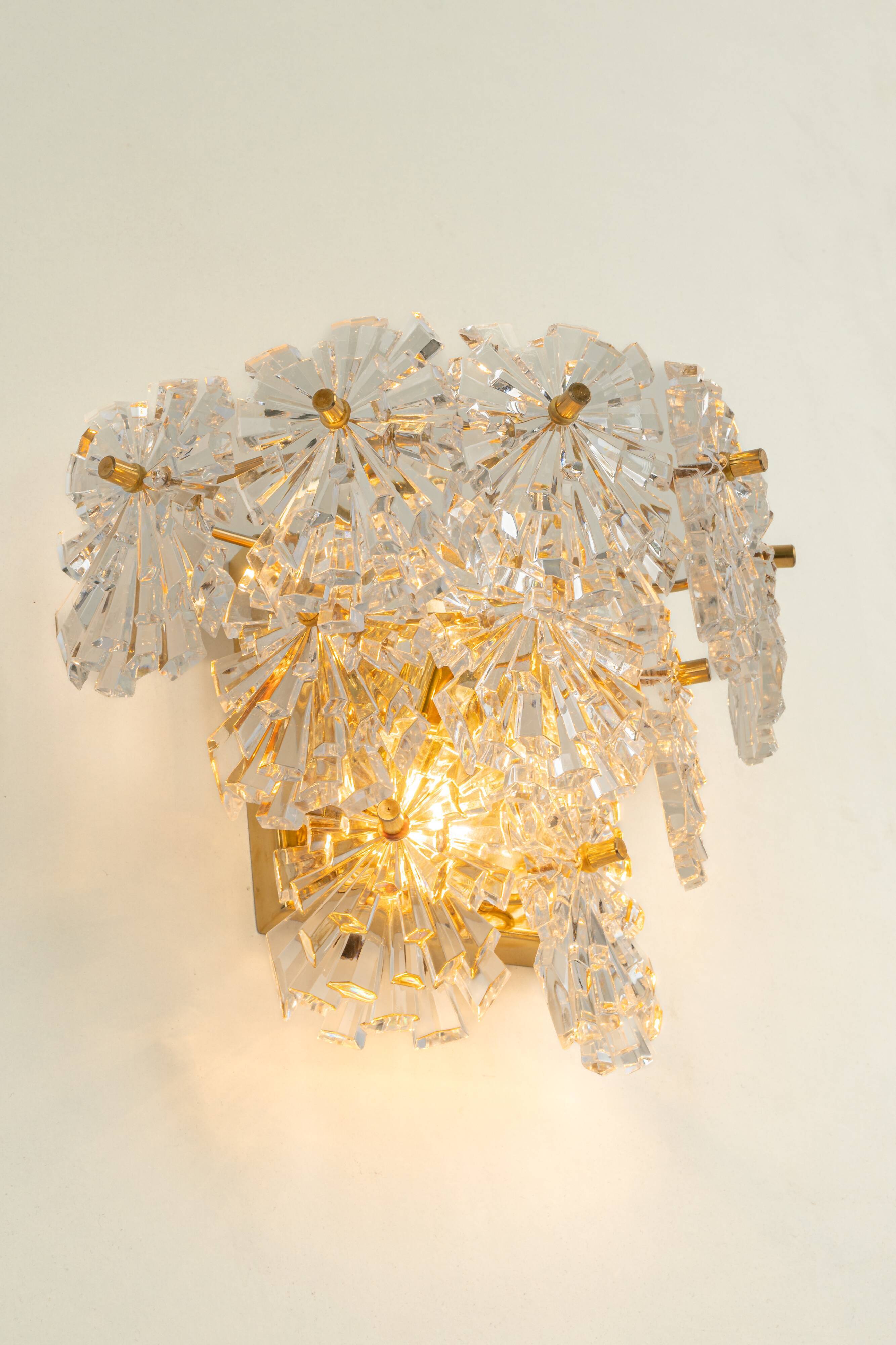 Wonderful Pair of Crystal Sconces by Kinkeldey, Germany, 1970s