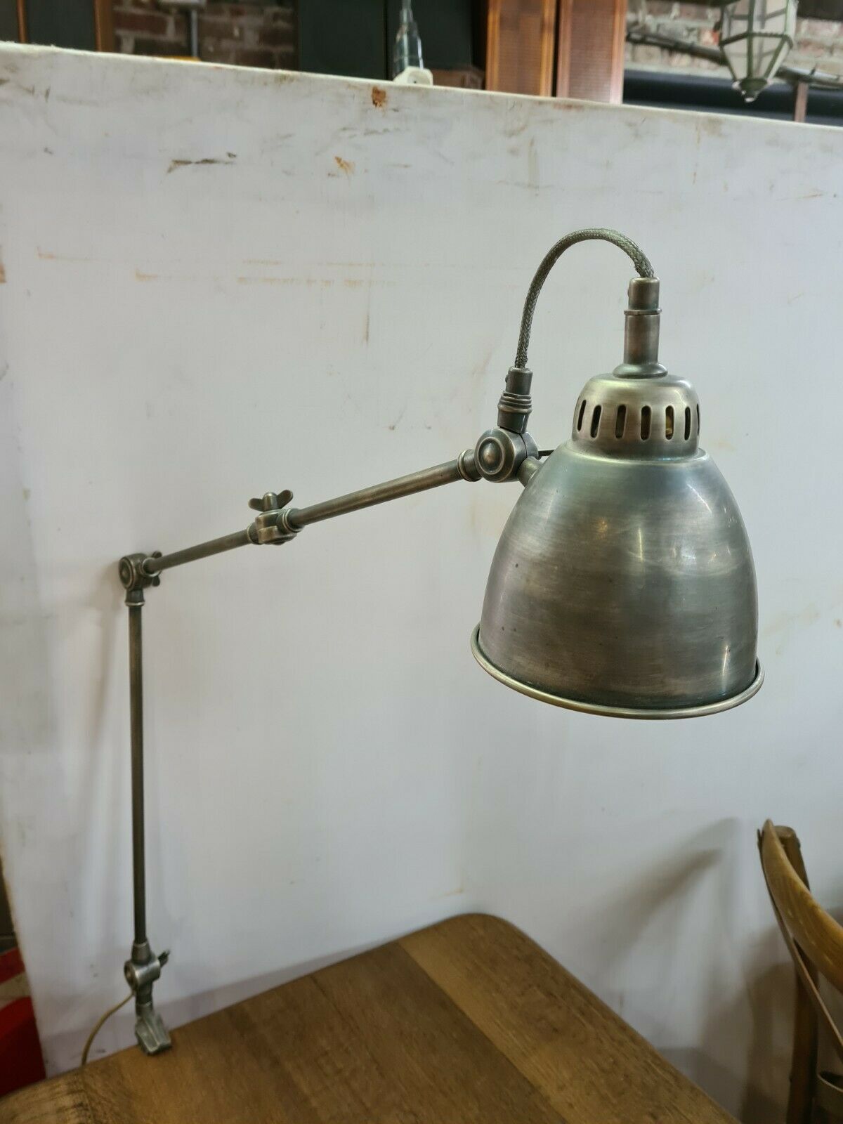 Silver brass architect's lamp