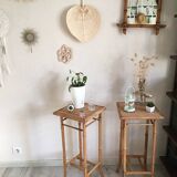 Pair of bamboo side tables