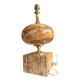 Travertine Lamp Base by Philippe Barbier, 1970s