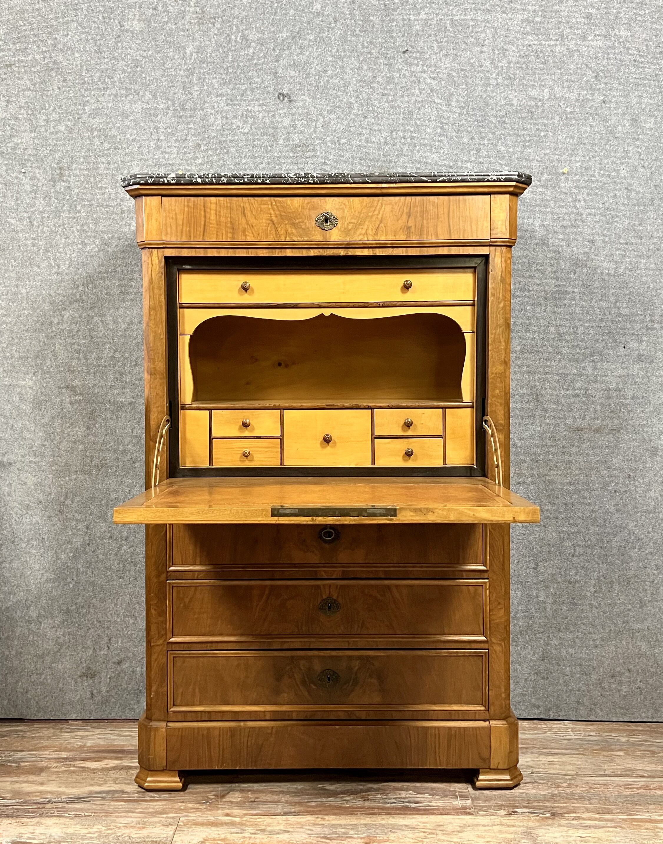 Secretary louis philippe walnut around 1830