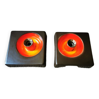 Pair of Space age ceramic wall lights from the 60s/70s