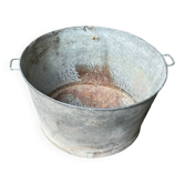 Grande bassine poignées en acier vintage