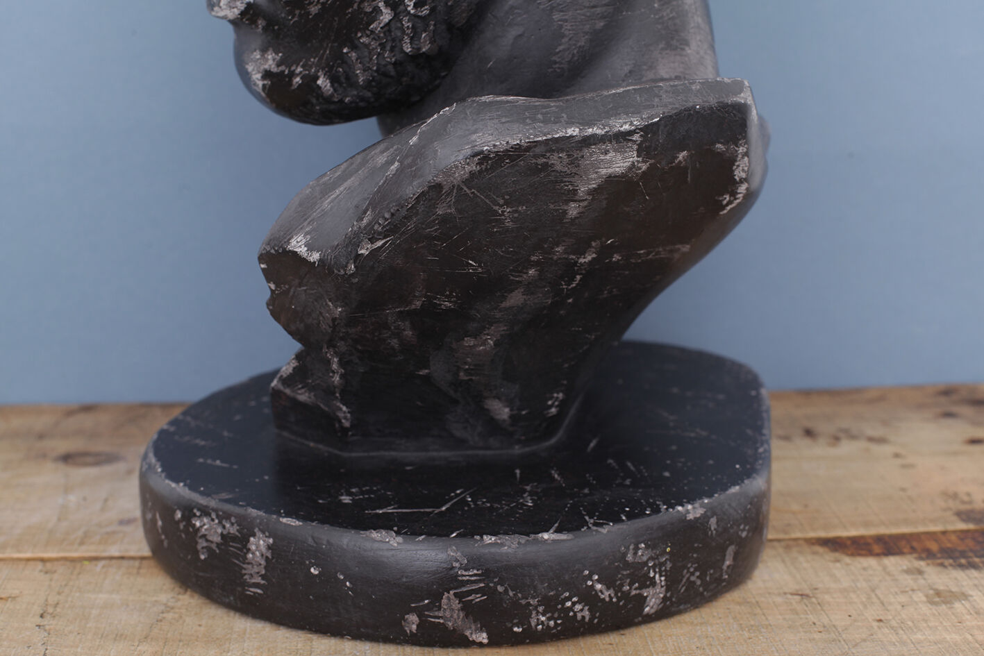 Greek head in waxed black plaster
