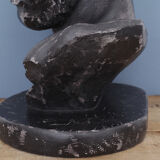 Greek head in waxed black plaster