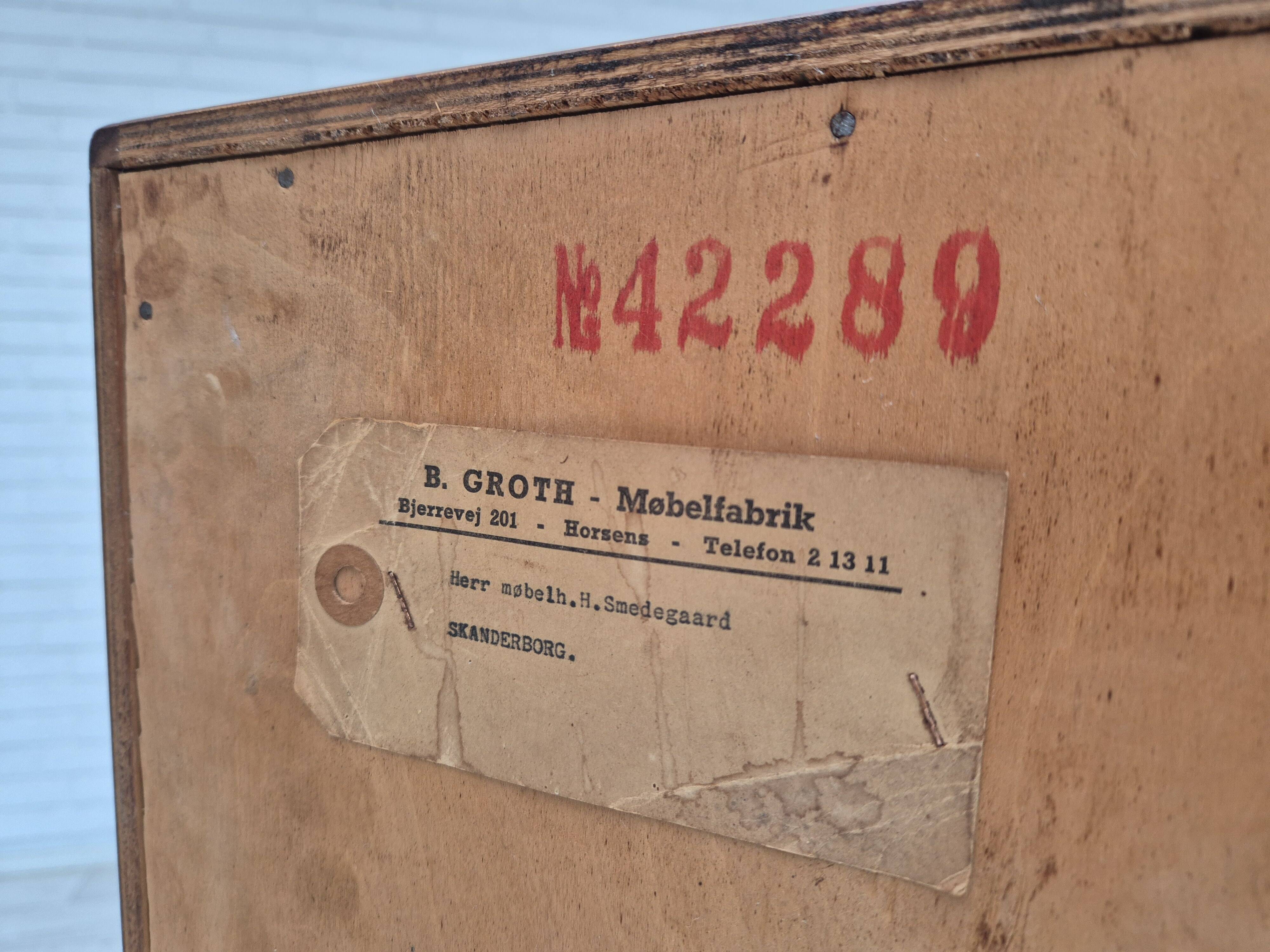 1960s, Danish office cabinet, original condition, teak wood, sliding doors, drawers inside.