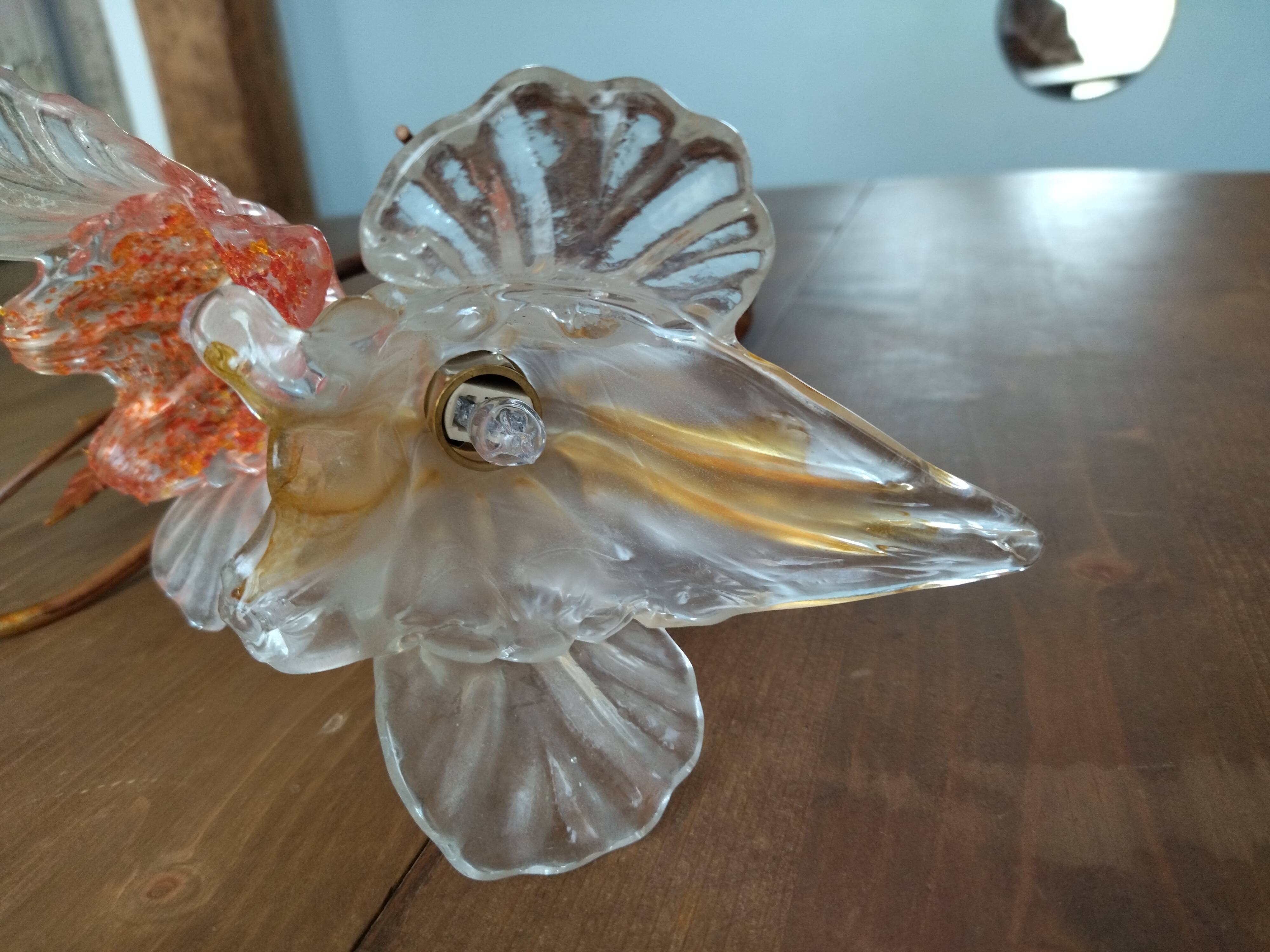 Applique italienne IDL en forme d'Iris en verre soufflé