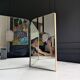 Mid-century tabletop triptych dressing mirror