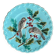 Plate with birds and holly in Sarreguemines majolica from the 19th century - Barbotine - Ref 1158