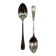 Service of 12 silver-plated metal coffee spoons with tongs and box from around 1900.