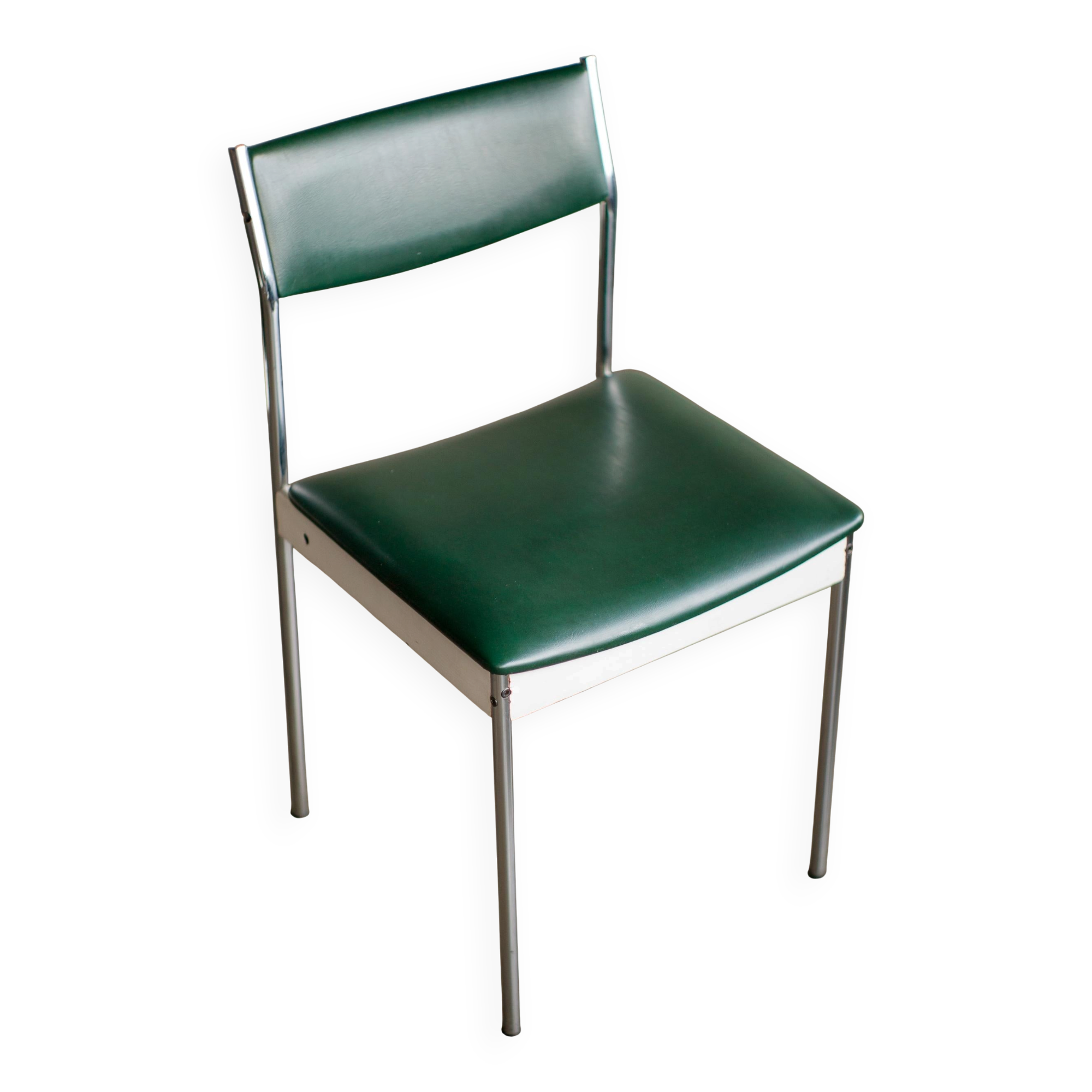 Minimalist set of four Dutch mid-century dining chairs, c. 1960.