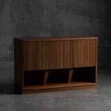 Modernist slatted credenza, Italy, 1960s