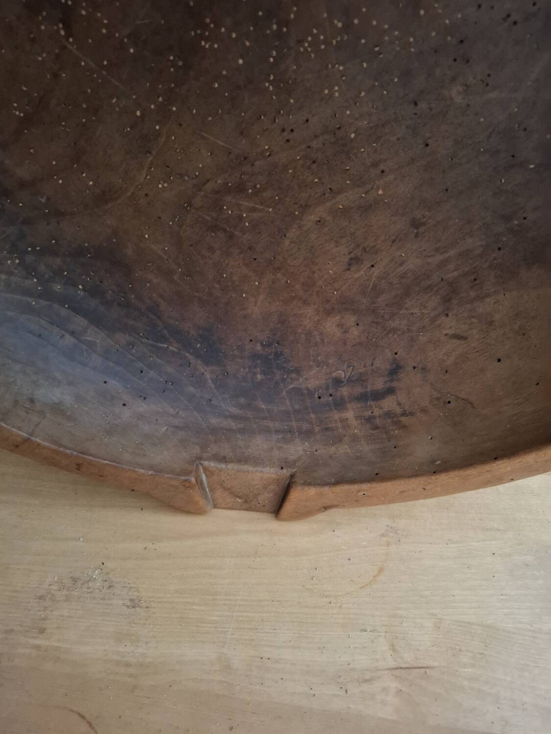 Large antique wooden bowl