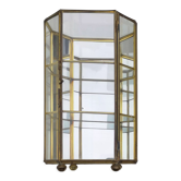 Vintage showcase in brass, glass and mirrors