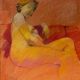 Tableau Pastel Claude Blanc-Brude (né en 1932) "Maternité"