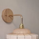 Art Deco wall lamp in marbled pink Clichy glass