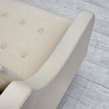 1970s, Danish loungechair, furniture wool, teak wood legs.