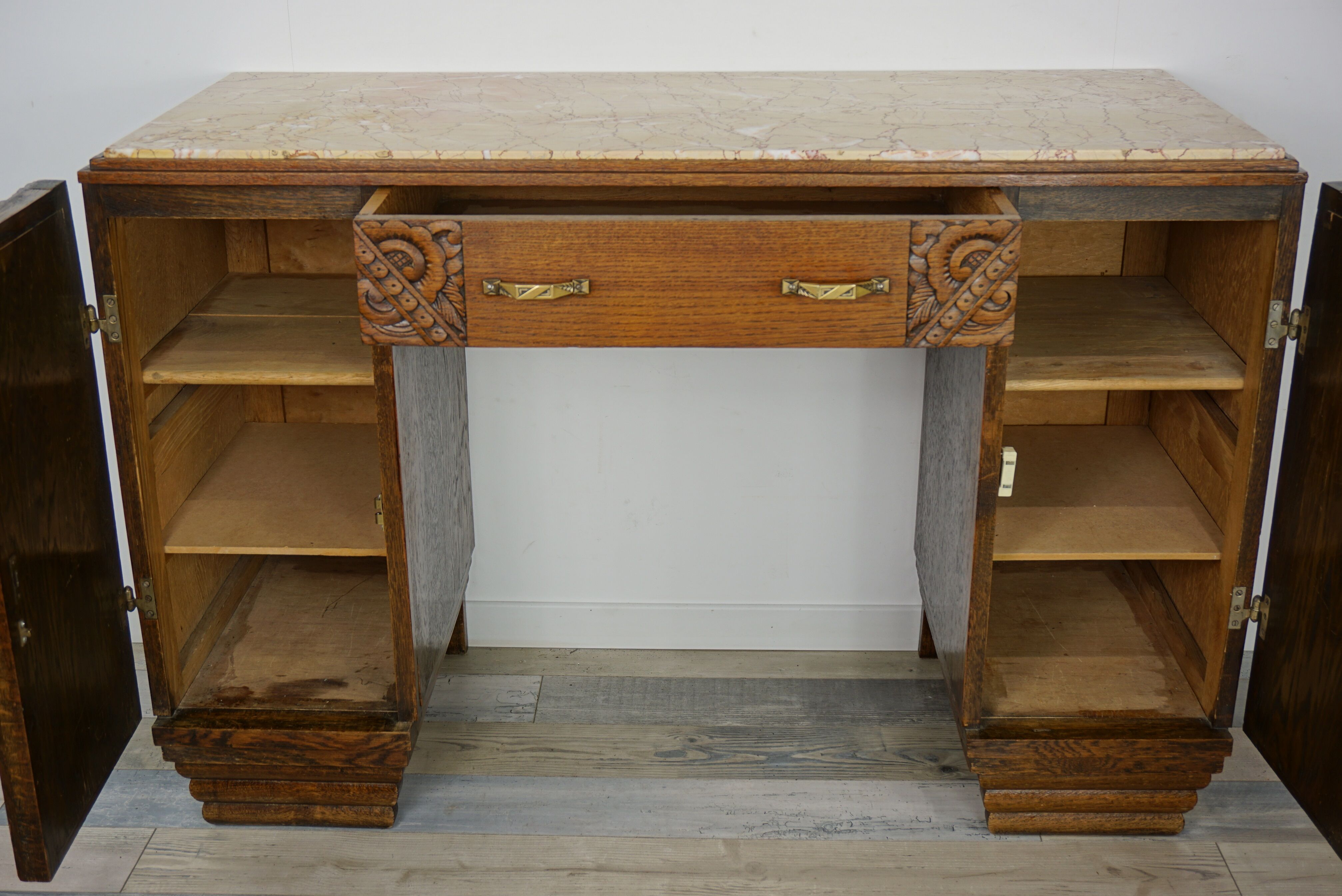 Desk Art Deco shelf marble