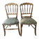 Pair of Napoleon III chairs in gilded wood with velvet upholstery.
