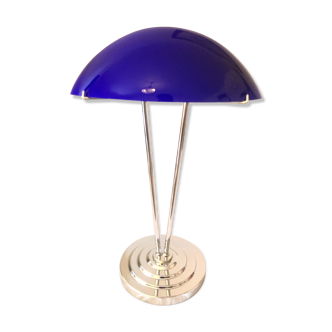 Vintage lamp blue glass Klein and metal