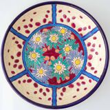 Enamelled cloisonné bowl Art Deco from Longwy, France with daisies, 1930.
