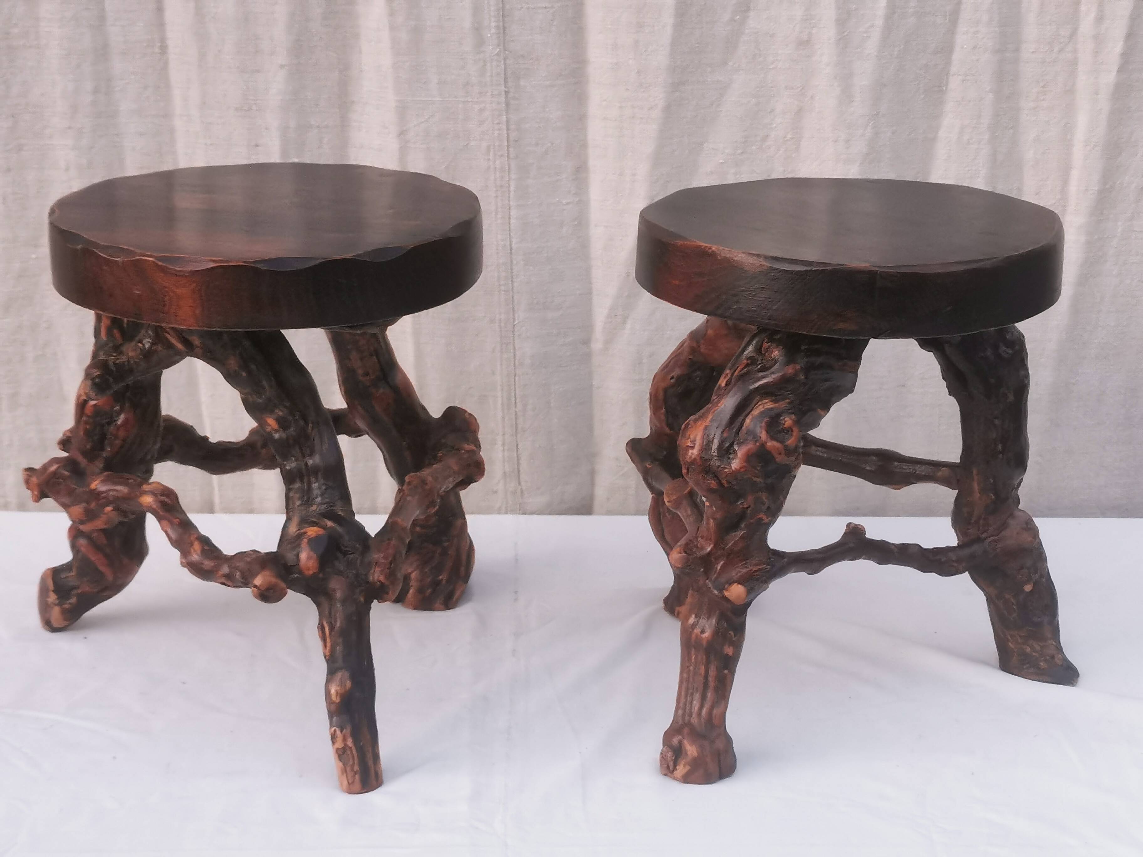 Pair of “brutalist” stools