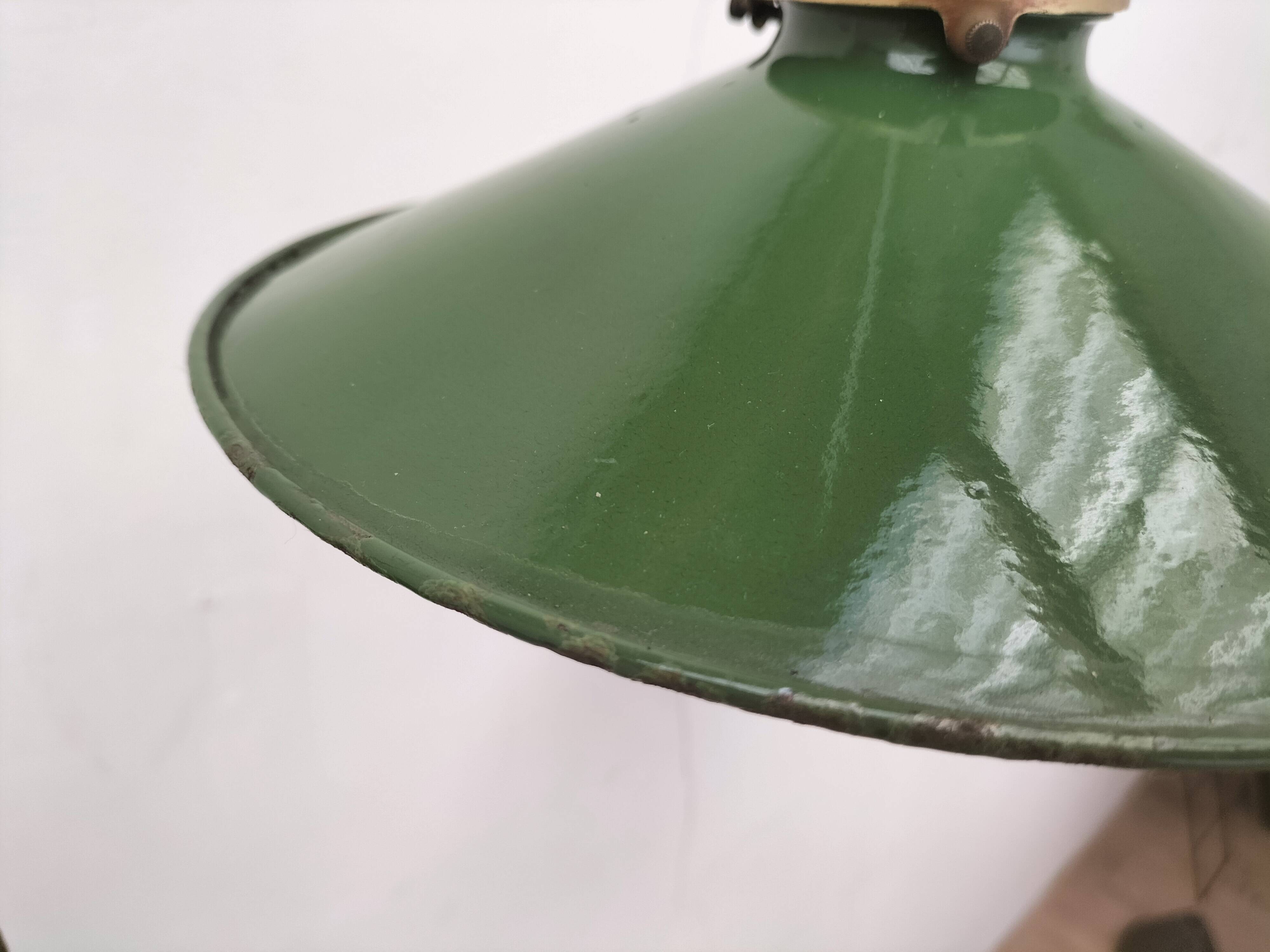 Enameled sheet metal pendant lights