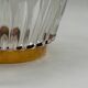 Crown coupe in ribbed glass with a brass base.