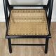 Pair of wooden and rattan folding chairs
