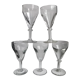 Set of 5 glass glasses molded very old early nineteenth century