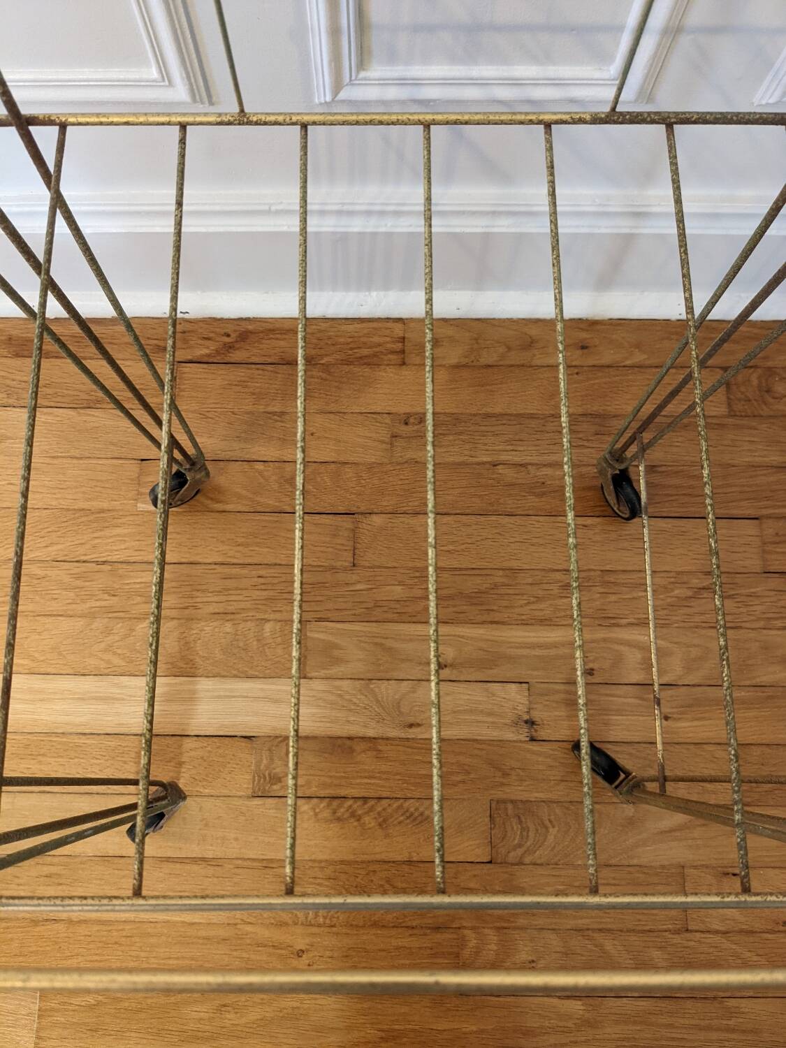 Metal serving trolley