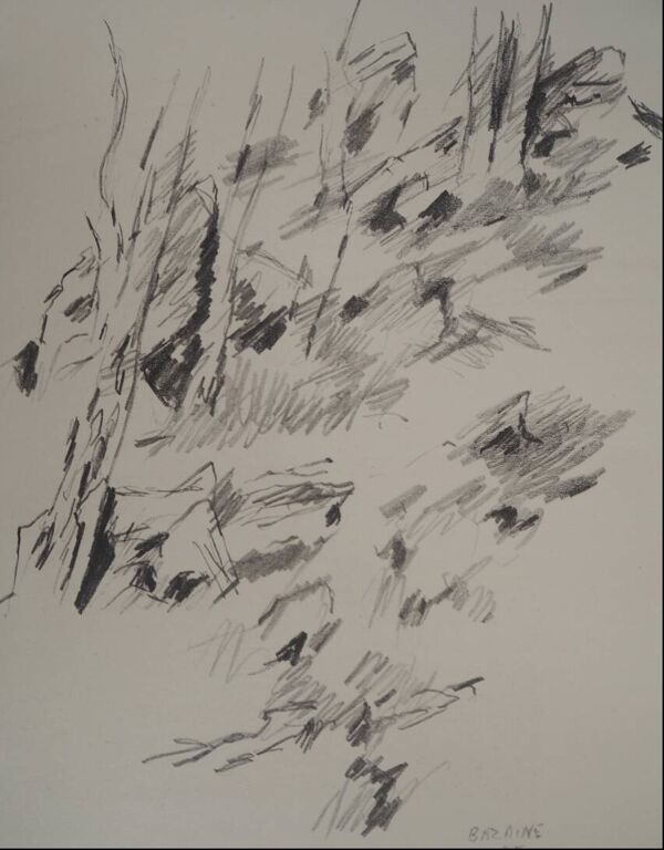 Jean rené bazaine : sous-bois - lithographie originale signée