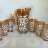 Marigold carnival orangeade service with iridescent reflections
