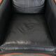 Set of  two black leather Art Deco design armchairs