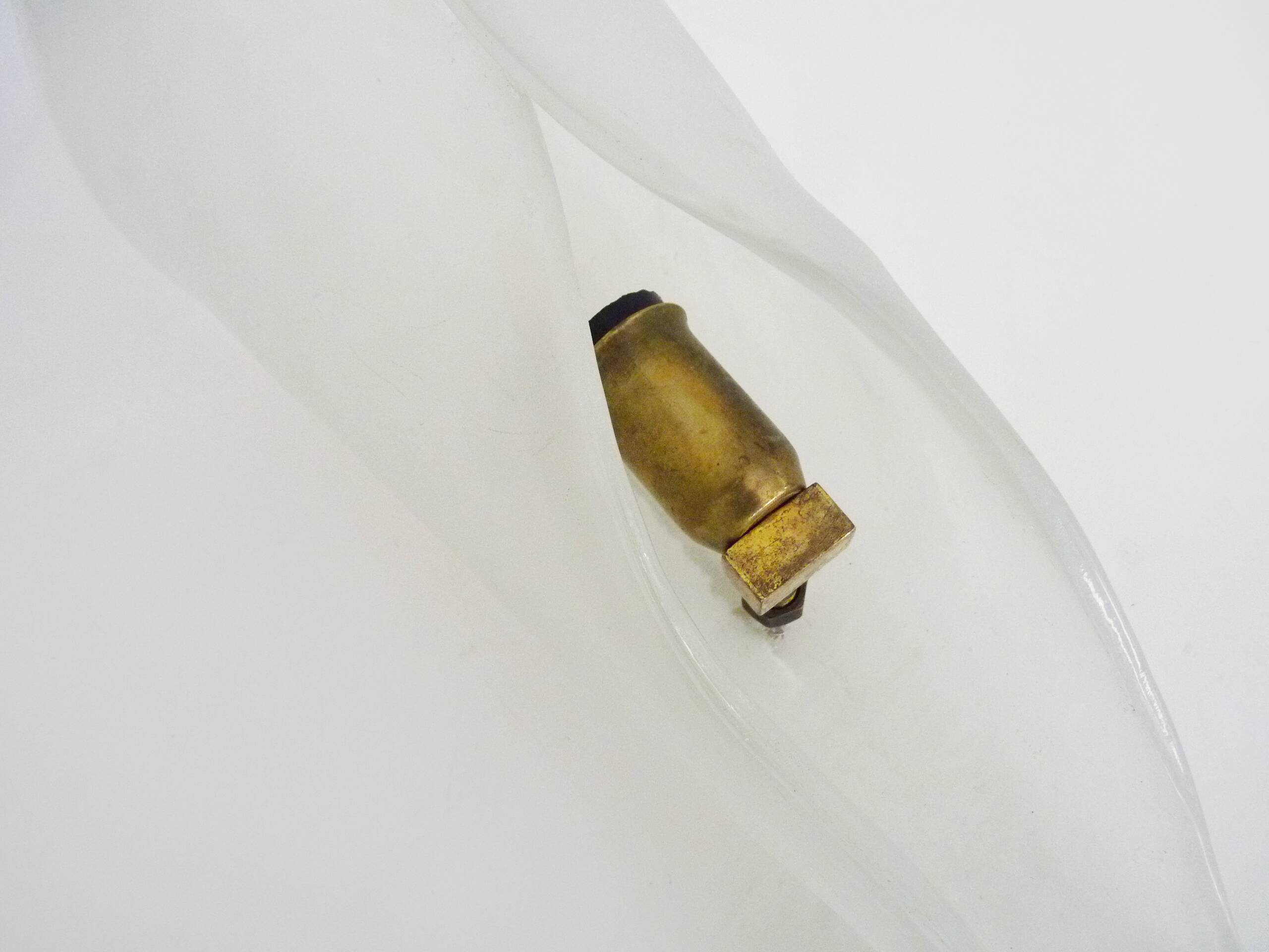 Very large handcrafted frosted glass wall sconce. Ice, Iceberg