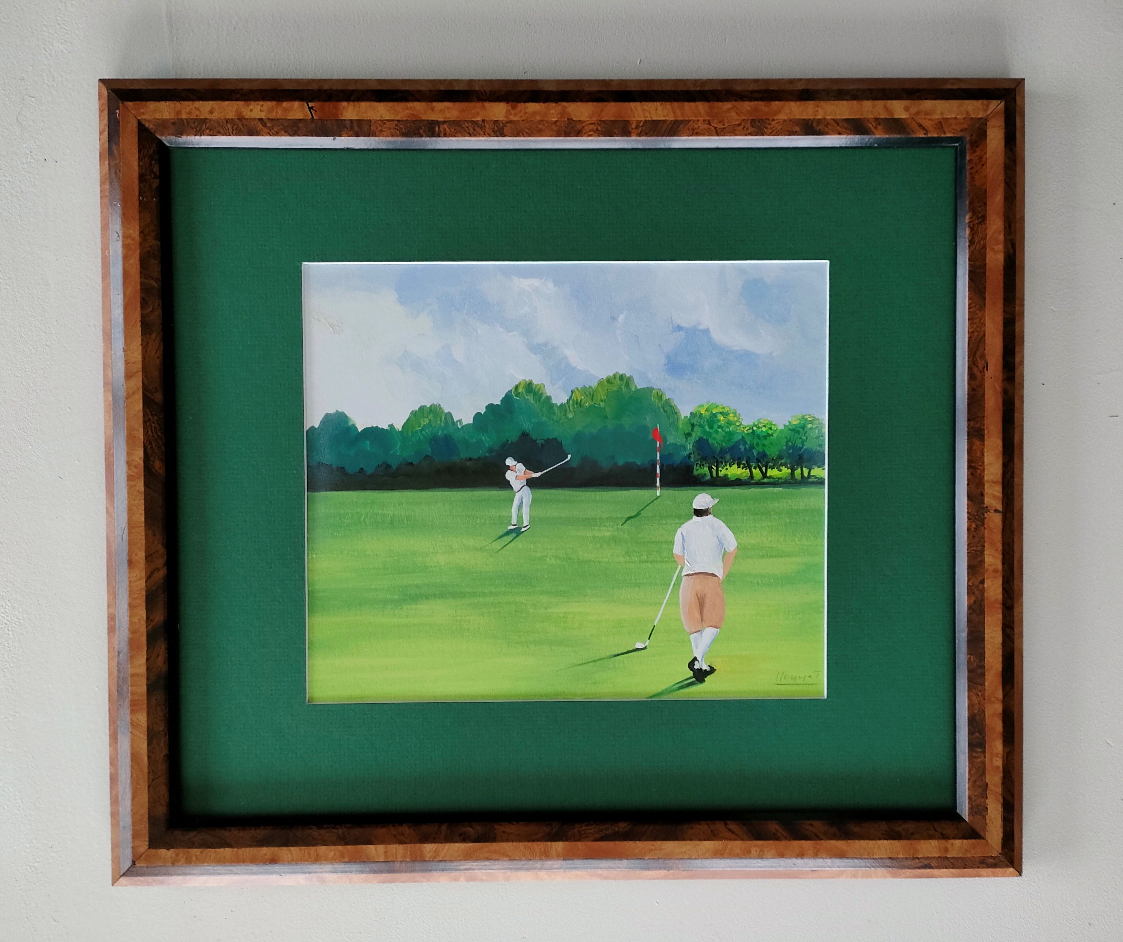The Golf, Two original gouaches, Jean-Louis Honnet (1957-2017)
