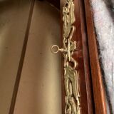 Empire flat desk, mahogany, double-sided, gilded bronzes